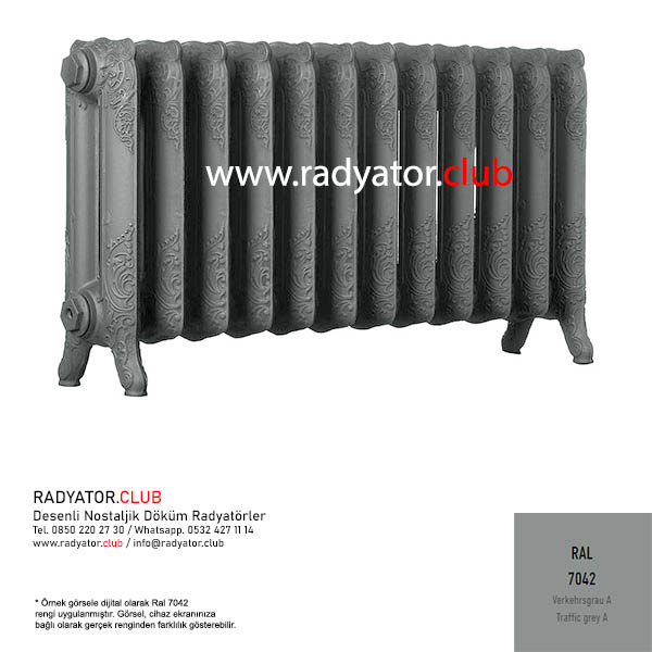 Decora 350-180 Cast Iron Radiator 10 Section Ral 7042